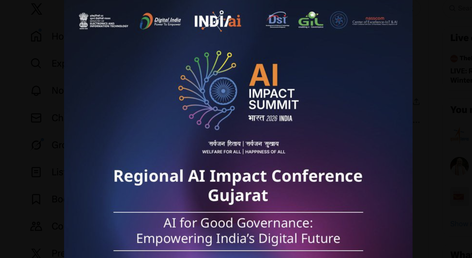 IndiaAI Mission and Government of Gujarat hosting the Regional Conclave on AI for Good Governance ahead of India–AI Impact Summit 2026